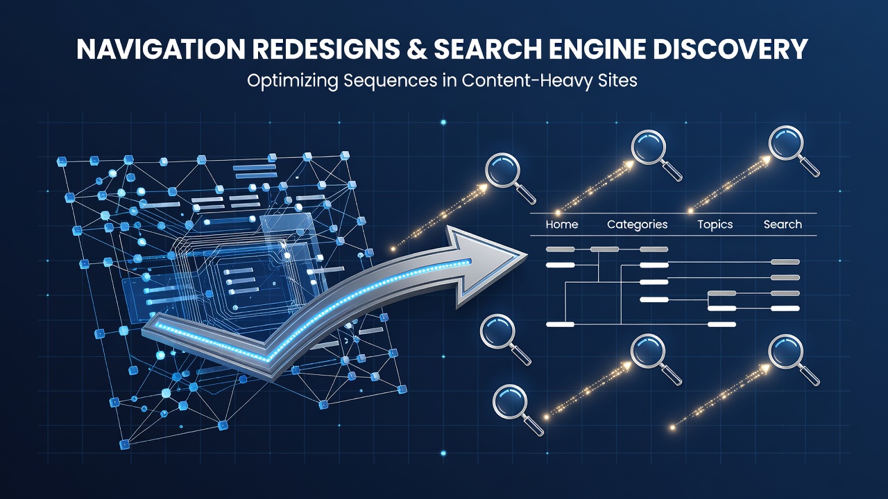 How Navigation Redesigns Influence Search Engine Discovery Sequences in Content Heavy Sites