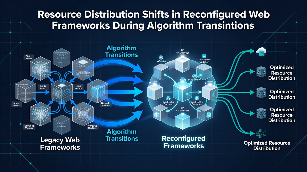Resource Distribution Shifts in Reconfigured Web Frameworks During Algorithm Transitions
